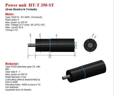 Powerunit HT-T350-ST Hendrych Tenshock data